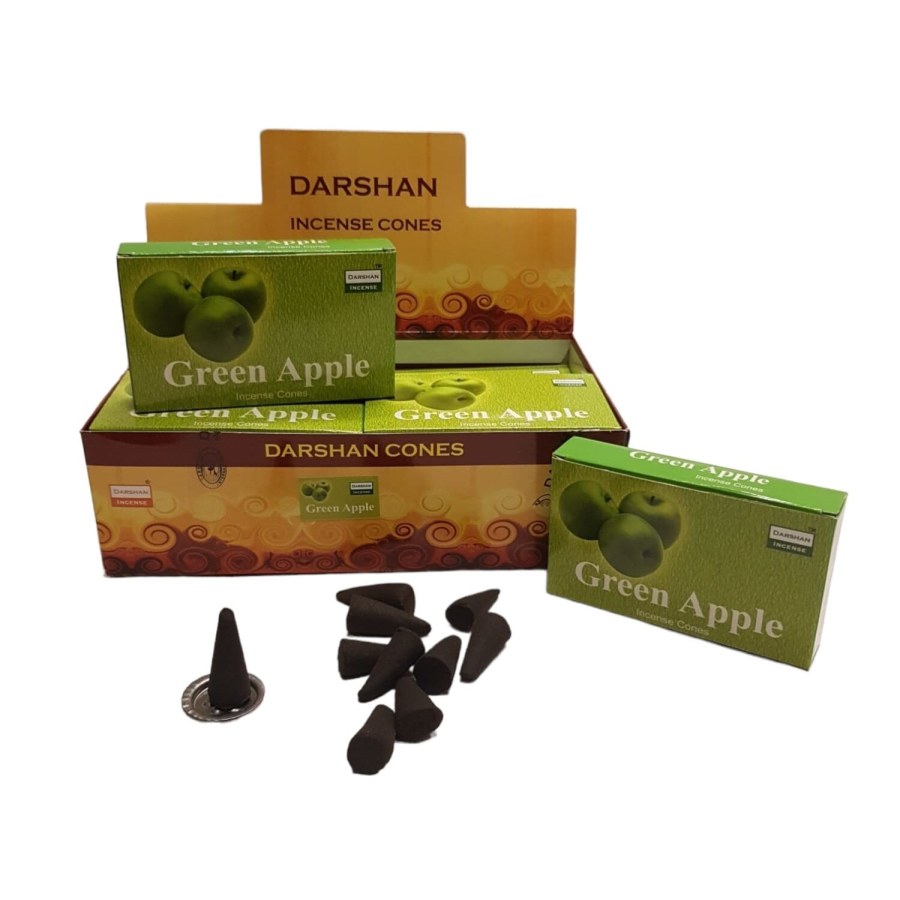 Darshan Green Apple Yeşil Elma Kokulu Konik Tütsü
