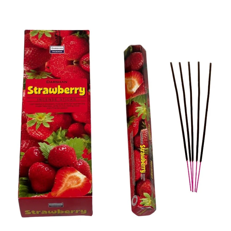 Darshan Strawberry (Çilek) Kokulu Altıgen Çubuk Tütsü