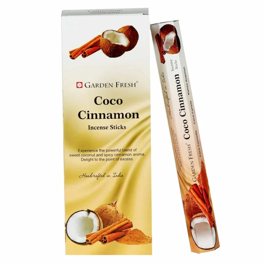 Garden Fresh Coco Cinnamon (Hindistan Cevizi Tarçın) Kokulu Altıgen Çubuk Tütsü